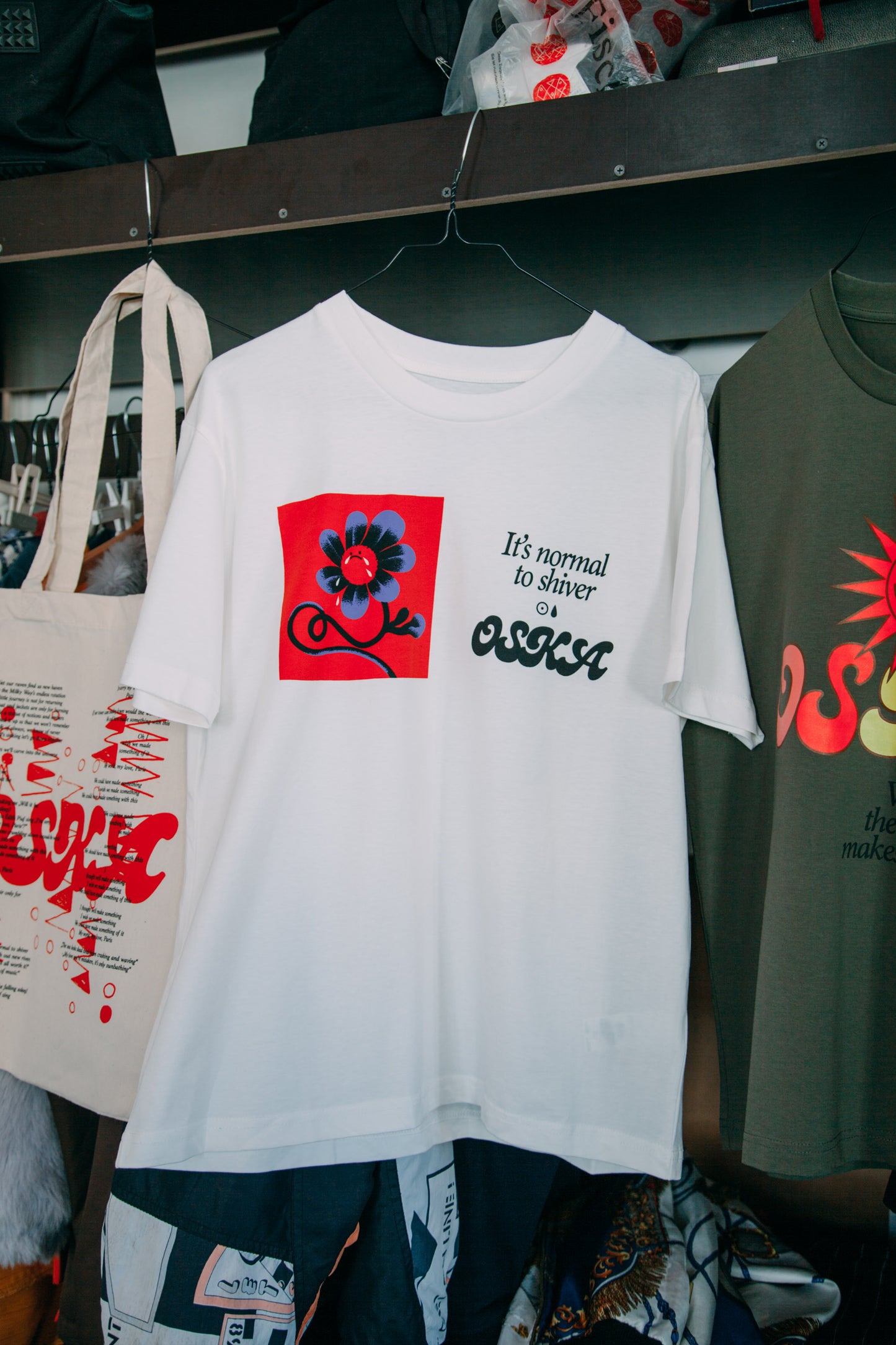 OSKA T-Shirt "Flower" -white